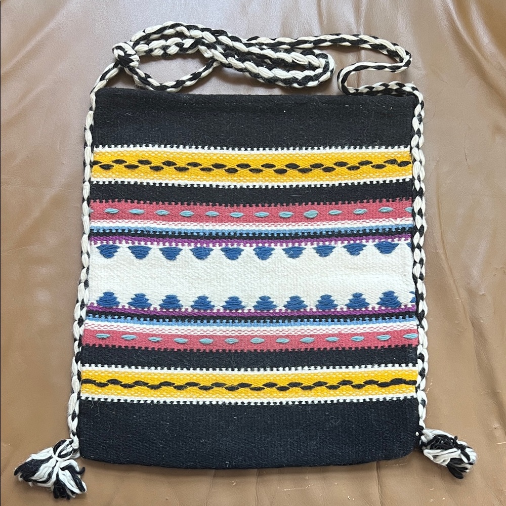 Multicolor Woven Shoulder Bag